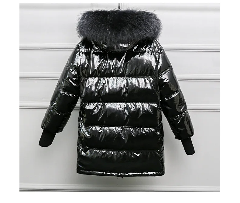Натуральный мех с капюшоном пуховик пальто женские длинные блестящие черные теплые толстые корейские ветровки белый утиный пух зимние пуховики пальто