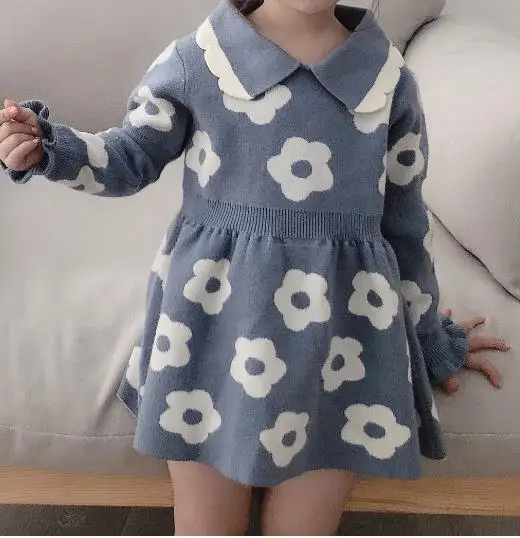 Платье для девочек; топы; Элегантные Осенние рождественские платья для детей; Одежда для девочек 4 лет; зимний костюм принцессы с цветочным рисунком для дня рождения