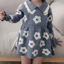 Платье для девочек; топы; Элегантные Осенние рождественские платья для детей; Одежда для девочек 4 лет; зимний костюм принцессы с цветочным рисунком для дня рождения