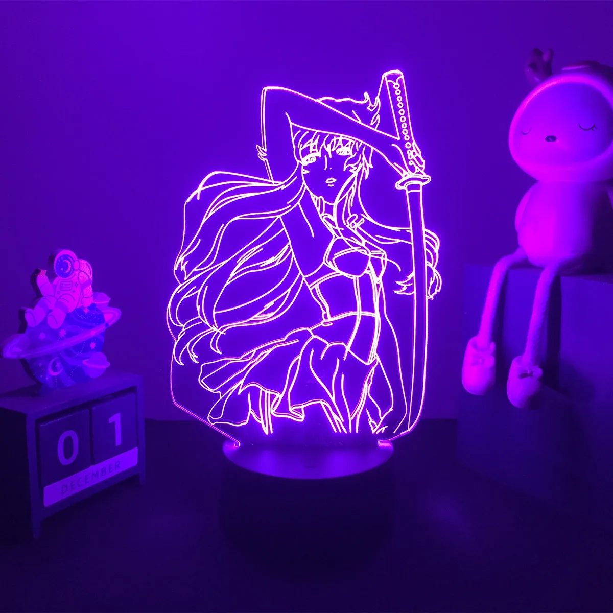 cat night light 3d Lamp Anime Future Diary Nightlight for Kids Bedroom Decor Bedside lamp Birthday Gift Waifu Manga Led Light Yuno Gasai childrens night lights