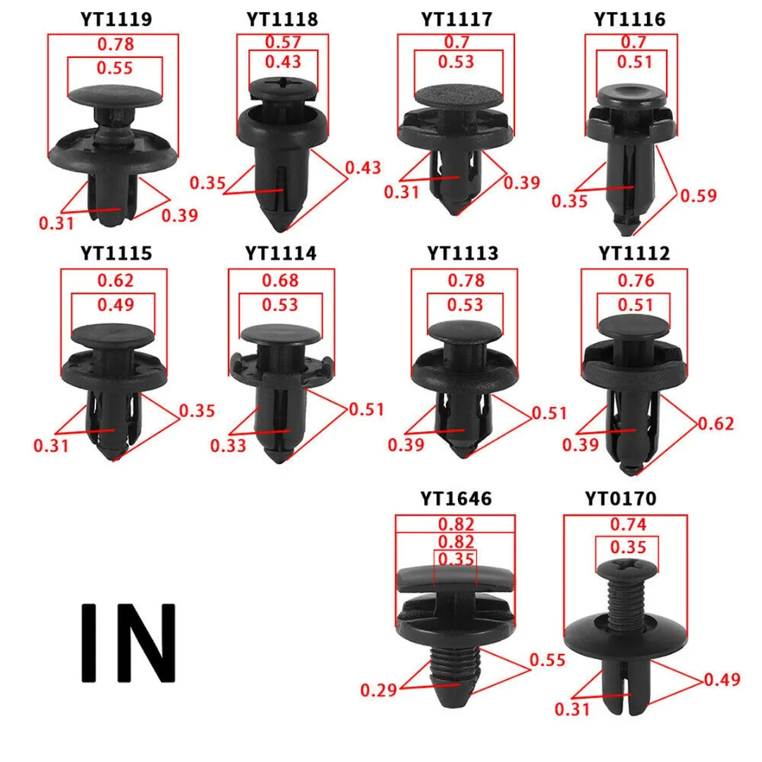 200Pcs/set Plastic Buckle Trim Door Panel Clip Retainer Rivet Fastener Clips Set Tool Fit 5/6/7/8mm