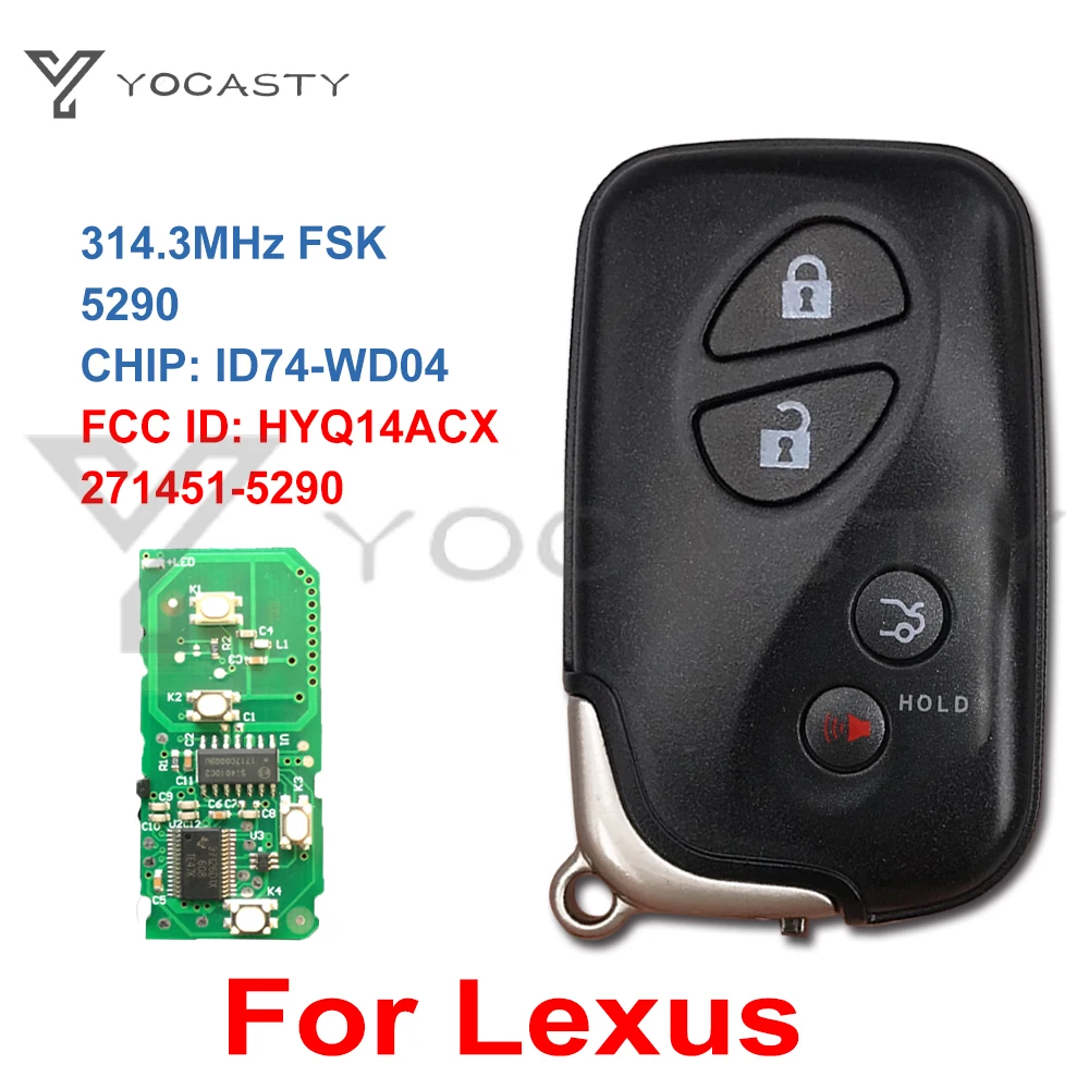 Умный дистанционный ключ YCOASTY с 4 кнопками ID74 PCB 5290 для Lexus GX460 LS600H LS460 RX450H 2010 2012 2013 +