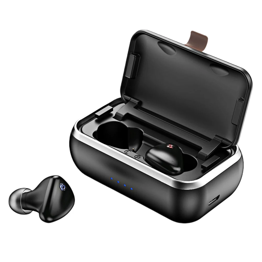 Bluetooth гарнитура 3D стерео двойной микрофон с Charing чехол перезаряжаемые мини HD Беспроводной Спорт шумоподавление игровой