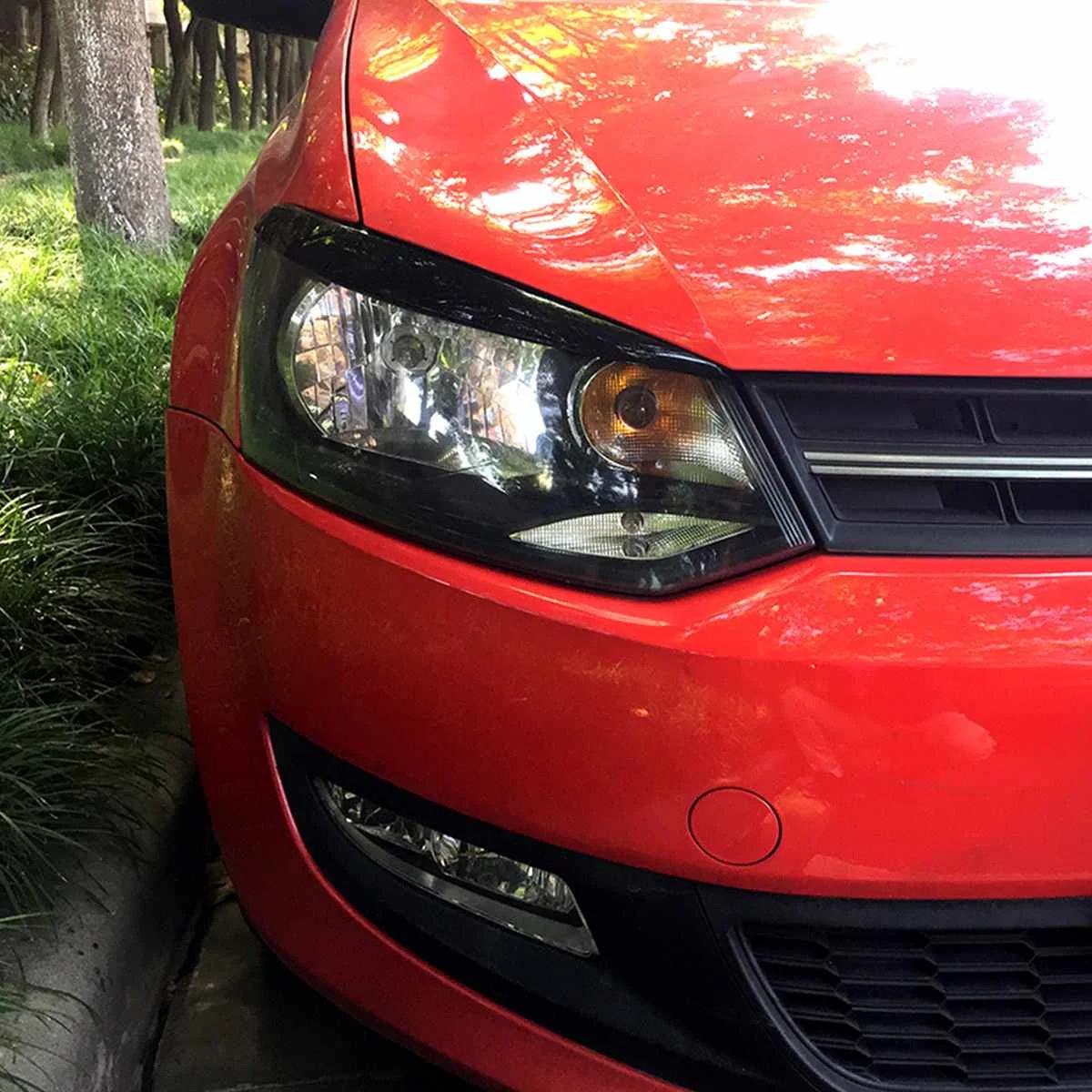 Пара накладок на ресницы для фар VW POLO MK5 2011 2012 2013 2014 2015 2016 2017 2018 глянцевый