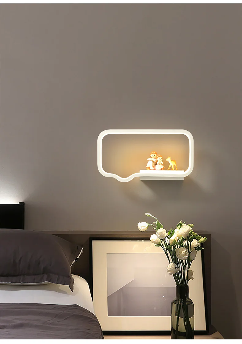 exterior wall lights Nordic Minimalist Aisle Wall Lamp Modern Bedroom Bedside Living Room Led Light Super Bright Creative Storage Kitchen Fixtures wall light with switch