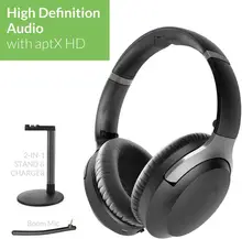 Avantree Aria Podio aptX HD Bluetooth 5.0 Active Noise Cancelling Headphones, Wireless Over Ear Headset with Boom Microphone