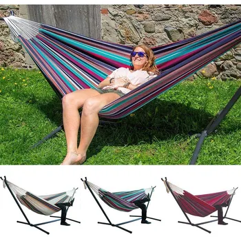 

Canvas Hammock Garden Home Indoor Thicken Widened Large For Bedroom Without Stand Foldable Portable Swinging Sleeping #5