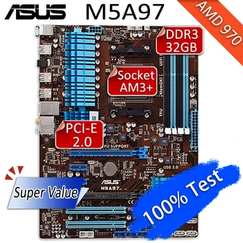 Asus-Placa base AM3 + Asus M5A97, AMD 970, DDR3, 32GB, CrossFireX, PCI-E 2,0, compatible con AMD FX/Phenom II/Athlon II, CPU 970