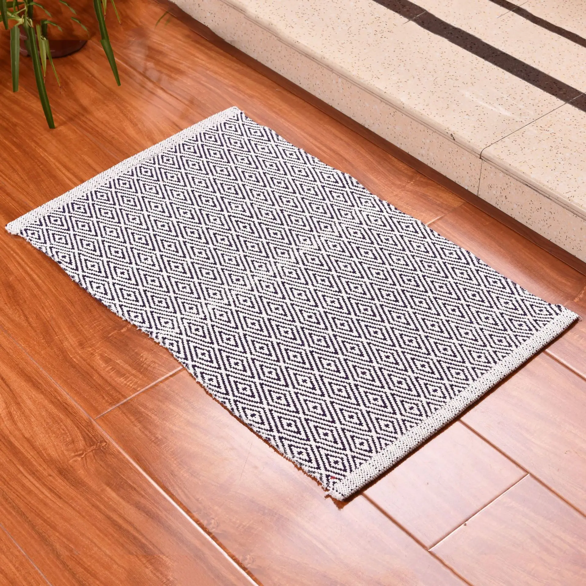 Горячая распродажа Горячая ручной тканый хлопковый льняной дверной коврик простая Модная Бытовая ткань для спальни fang hua dian zi