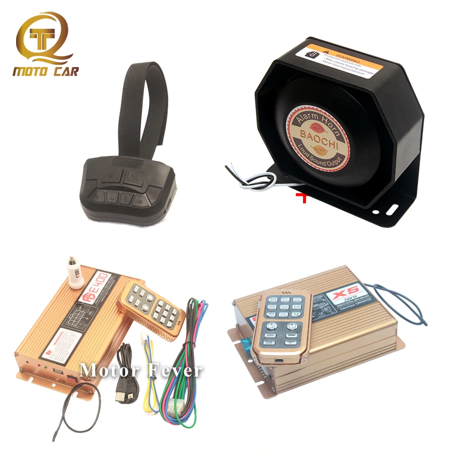 

Wireless controller alarm siren horn Auto Megaphone 400W 200W 12V For Car police siren Vehicle Emergency speaker tone Mic system