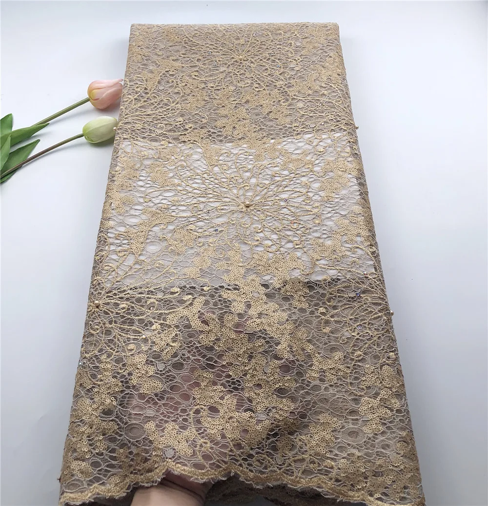 

BEAUTIFICAL french sequin laces fabrics 2019 high quality tulle lace fabrics with sequins for wedding dress 5yards/lot