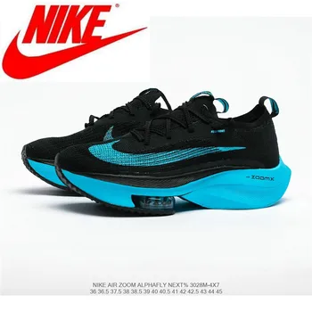 

Original Nike Air Zoom Alphafly NEXT air cushion uses lighter and more breathable Atomknit material Women's shoes blue black