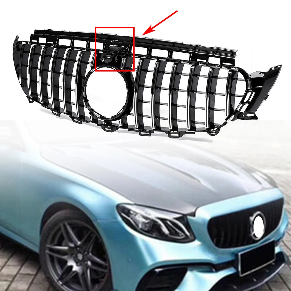

Car Front Grille Stylin Upper Mesh Grill For Mercedes-Benz W213 E-Class E250 E300 w/ Camera Saloon 2016 2017 2018 2019