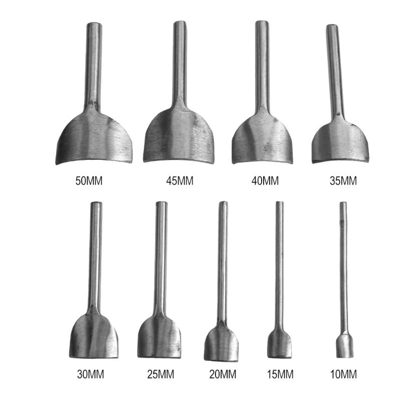 BMBY-9Pcs инструменты для изготовления кожаных инструментов, полукруглый инструмент для резки ремней, инструмент для обрезки ремней, 10-50 мм