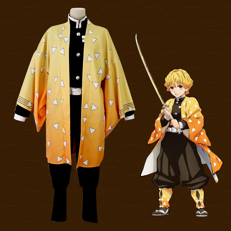 Аниме «Demon Slayer Kimetsu no Yaiba Kamado Tanjirou Kamado Nezuko Agatsuma Zenitsu Tomioka Giyuu»; костюм для косплея; костюм - Цвет: Коричневый