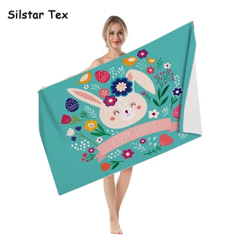

Silstar Tex Lovely Cute Rabbit Tower Bath Baby Women And Girl Gift For Swimming Blanket Summer Picnic Beach