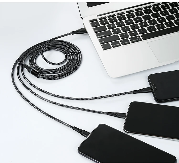 3 в 1 мульти usb кабель зарядное устройство для iPhone samsung huawei xiaomi Быстрая зарядка данных кабель системы освещения micro usb type c кабель 3A