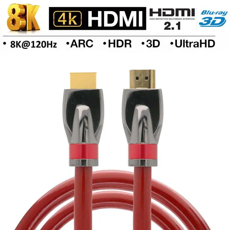 1,8 м кабель для HDMI 2,1 8K 3D HDTV UHD высокоскоростной плетеный шнур для Xbox DVD плеера ПК