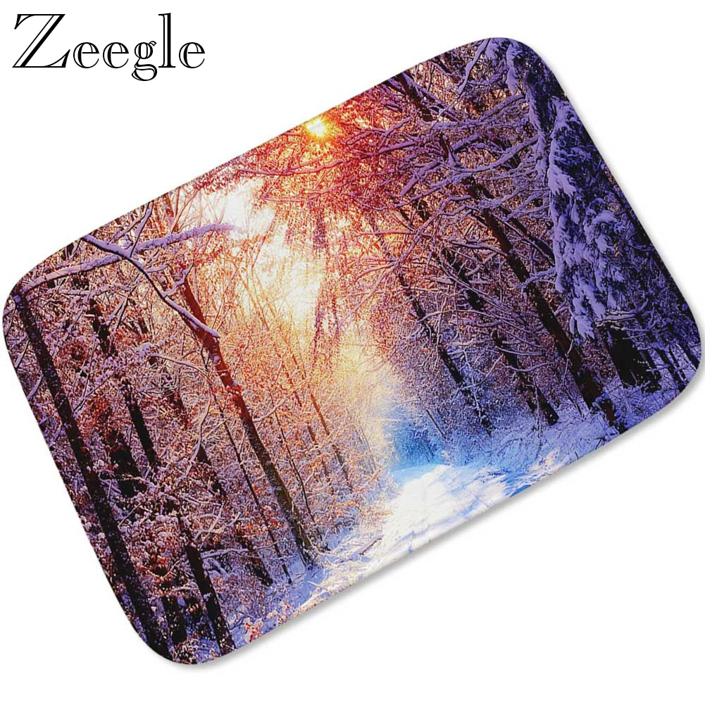 Zeegle Door Mat Bedroom Mat Non-slip Kitchen Carpet Outdoor Doormat Soft Foot Rug Hallway Carpet Washable Indoor Rug