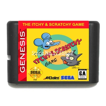 

Itchy and Scratchy 16Bit Game Cartridge for Sega MegaDrive & Genesis System Consoles