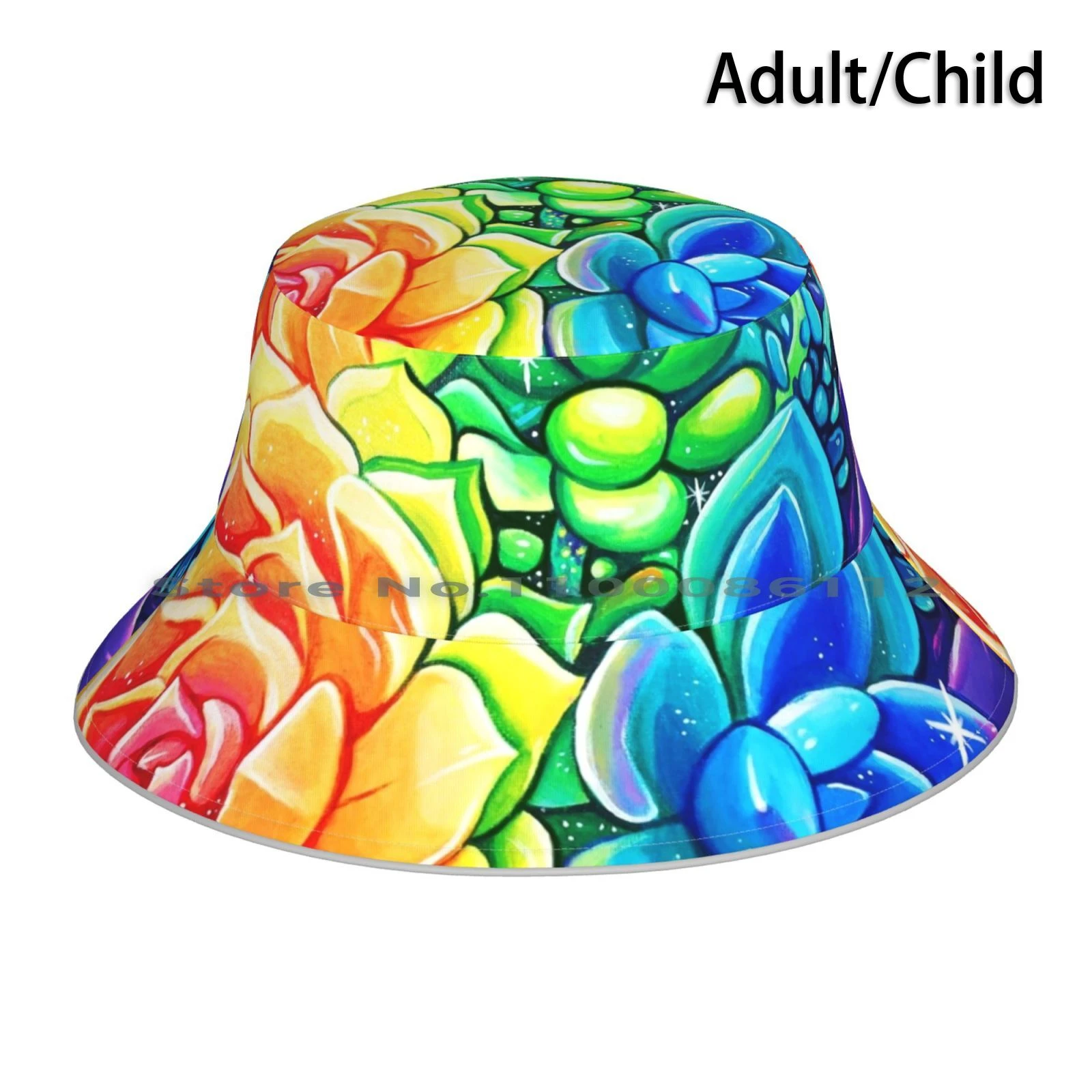 קשת בשרניים אקריליק ציור דלי כובע שמש כובע קשת צמחים בשרניים קקטוס צבעוני  בהיר שיפוע כוכבים גדל| | - AliExpress