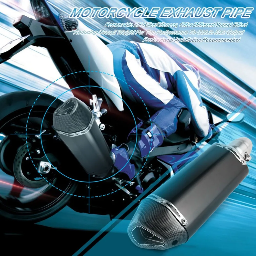 Глушитель выхлопной трубы мотоцикла скутер глушитель 38-51 мм со съемным дБ убийца для большинства мотоциклов