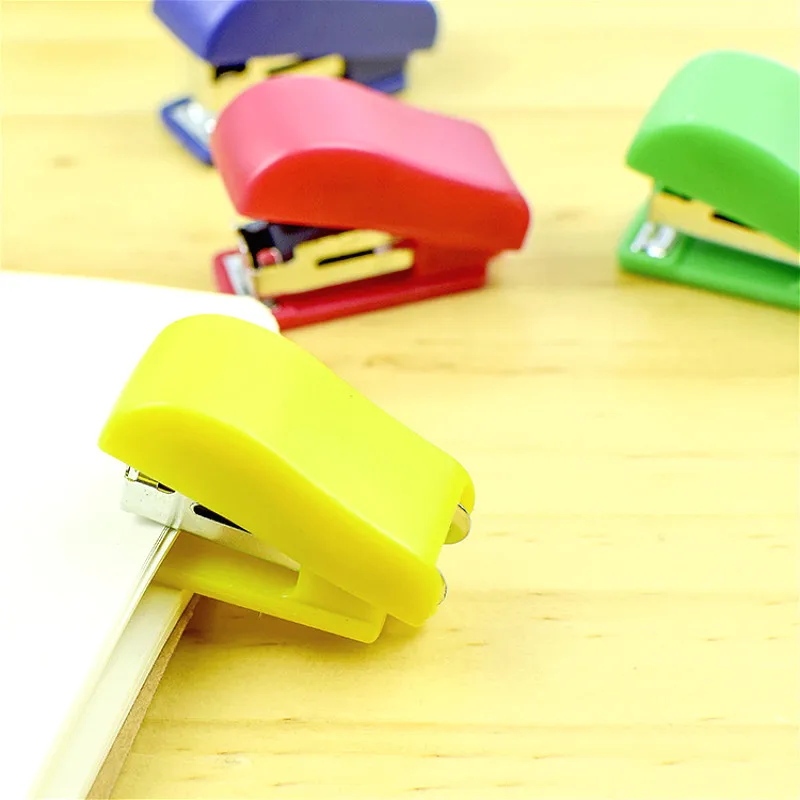 Mini Simplicity Small Stapler Set Cute Office School Supplies Staionery Paper Clip Binding Binder Book