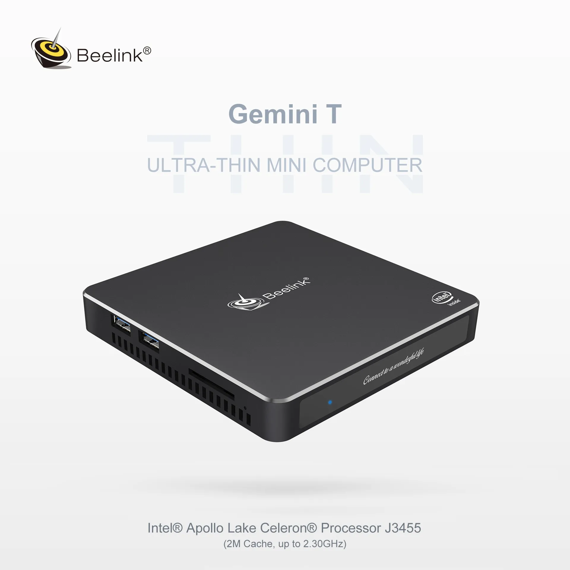 Beelink Gemini T34 Windows 10 Mini PCIn Apollo Lake J3455 8 ГБ 128 ГБ в HD graphics 500 2,4 ГГц 5,8 ггц WiFi 1000 Мбит/с BT4.0 ТВ-приставка