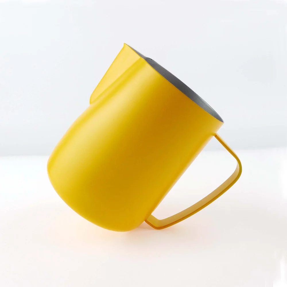 Молочный кувшин 0,3-0,6 л Потяните цветок чашка для кофе, молока латте чашки разноцветный из нержавеющей стали кувшин для крема искусство кофе посуда для кофе - Цвет: yellow