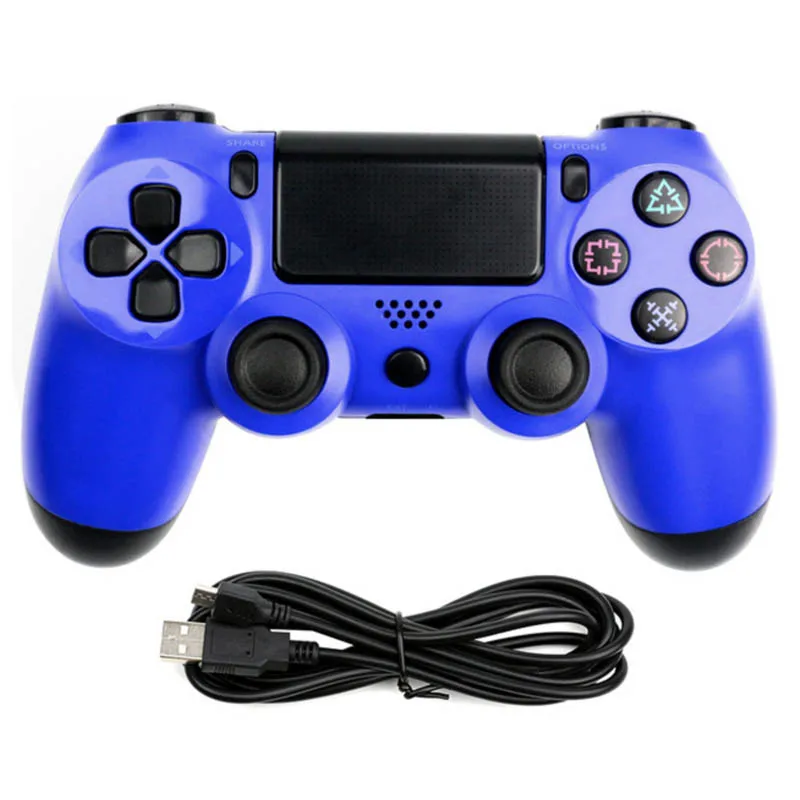 Bluetooth беспроводной USB проводной джойстик для PS4 контроллер подходит для Mando ps4 консоль для Playstation Dualshock 4 геймпад для PS3 - Цвет: Blue Wired