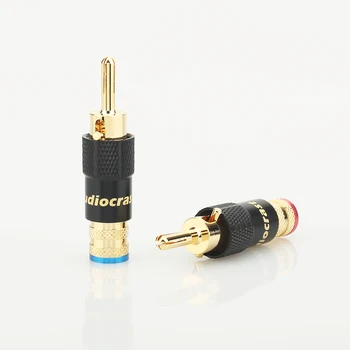 

4pcs 24K gold Plated Banana Speaker Plug Screw Lock 10mm Cable Wire Connector