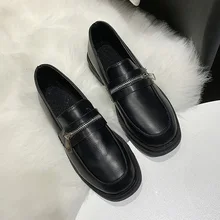 Весенние кожаные туфли на плоской подошве; женские удобные туфли-оксфорды на плоской подошве с круглым носком на молнии; повседневные Черные лоферы на плоской подошве без застежки; водонепроницаемые Мокасины