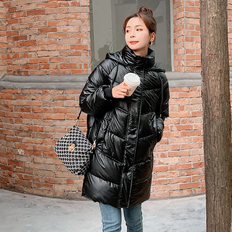 

Clothing for Coats and Jackets Women Thicken Mid-length 2021 The New Korean Version Loose Hooded Keep Warm