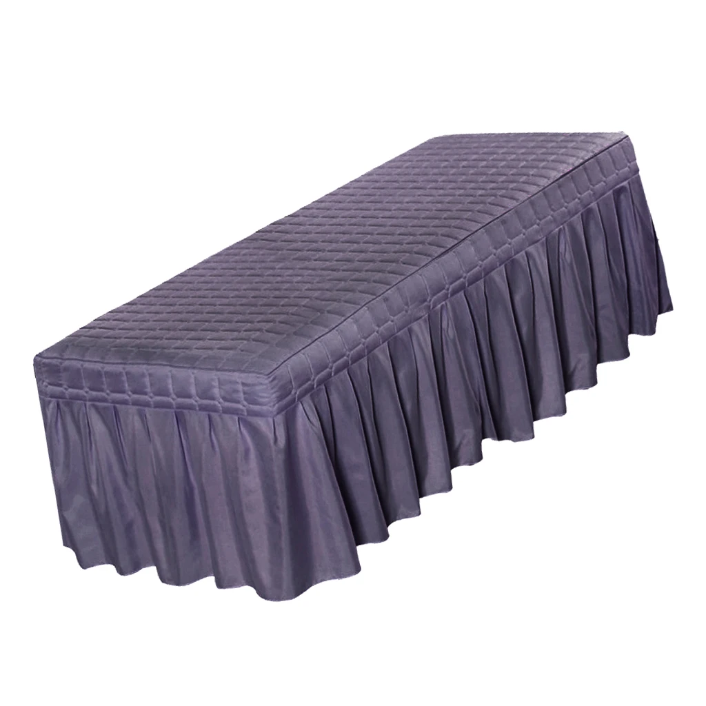 Косметический массажный стол юбка салон красоты кровать балдахин покрытие листа с отверстием для дыхания лица 4 размера селективный - Цвет: Smokey Purple-185x7