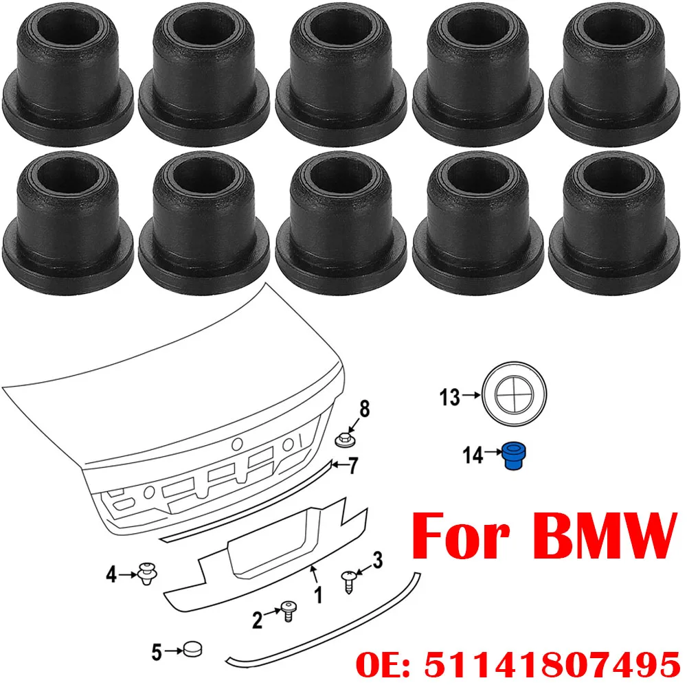 10X Bonnet Boot Grommets Badge ROUNDEL EMBLEM Clip 51141807495 for BMW 1 3 4 5 6 7 Series E34 E39 E90 E91 Z1 Z3 E36 Z4 E85 E86 bonnet badge grommets