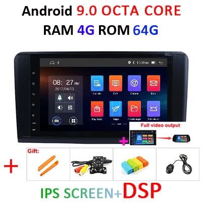 DSP ips 9 ''8 ядерный 4 г 64 г 2 din Android 9,0 автомобильный Радио Мультимедиа dvd gps для Benz GL ML Класс W164 ML330 ML350 ML500 X164 GL320 - Цвет: 4G 64G IPS DSP full