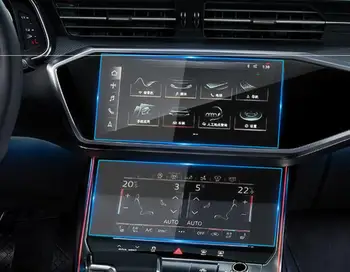 

Car Navigation Tempered Glass Screen Protective Film Sticker Radio GPS LCD Dash Board Screen Guard For Audi Q8 A6 A7 2019 2020