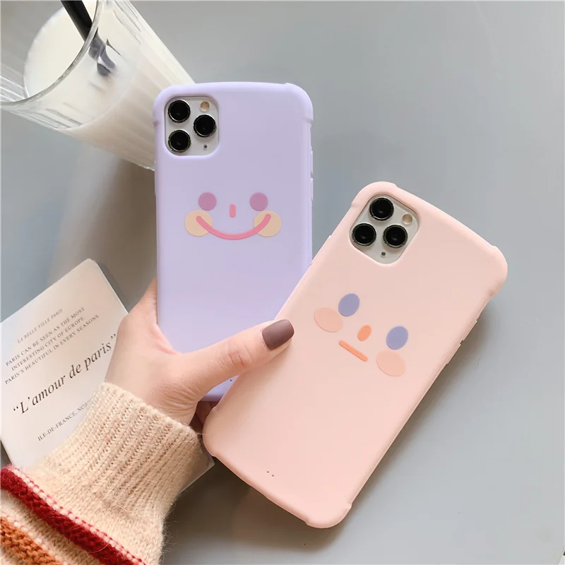 

Cute smiley expression telephone case for iphone 11 11Pro Max XS Max X XR 7 8 Plus anti-knock design soft hull phone back cover