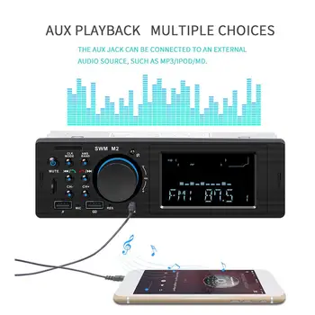 Bluetooth autoradioカーステレオラジオfm aux入力レシーバ 12 12vダッシュ 1 din車MP3 マルチメディアプレーヤーsd usb MP3 車ラジオ