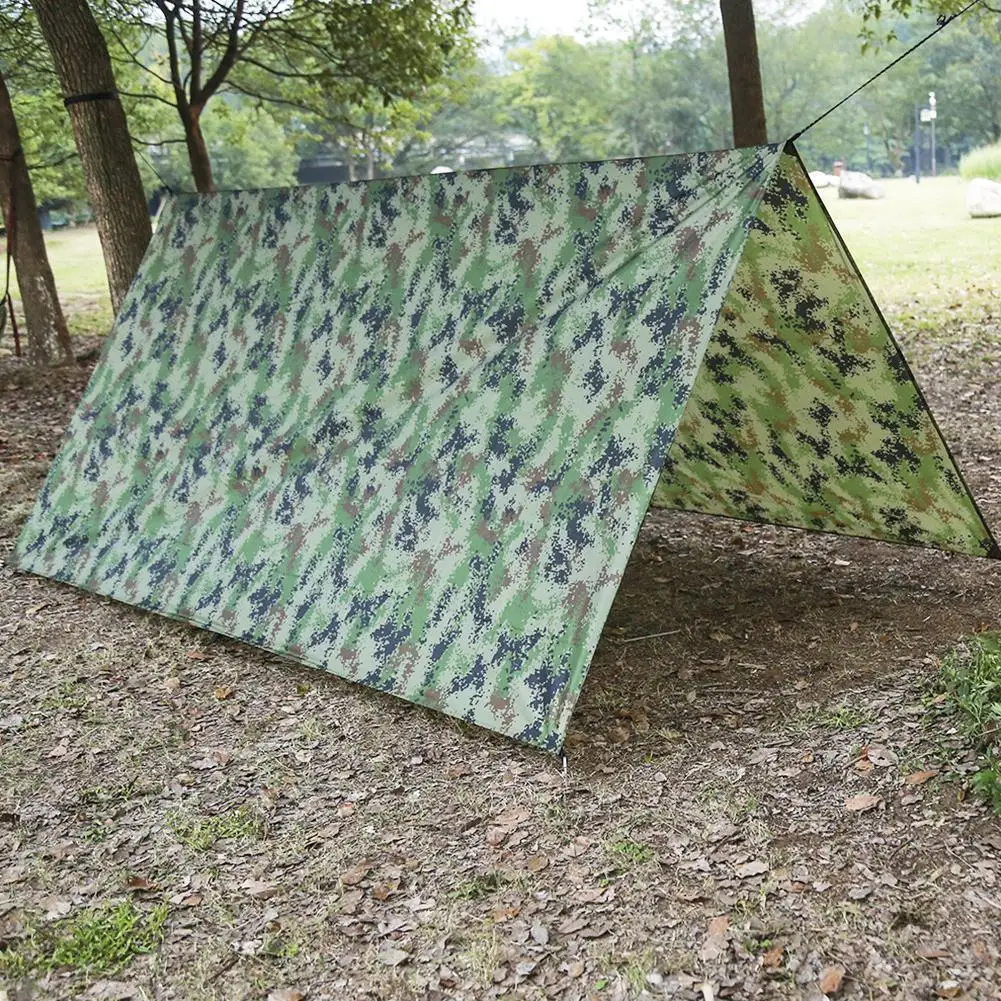 Ultralight Camping Camouflage Shelter 100 X 145cm Hunting Tent Outdoor Awning Waterproof Canopy Tarp Camp K9N0 Free Storage Bag