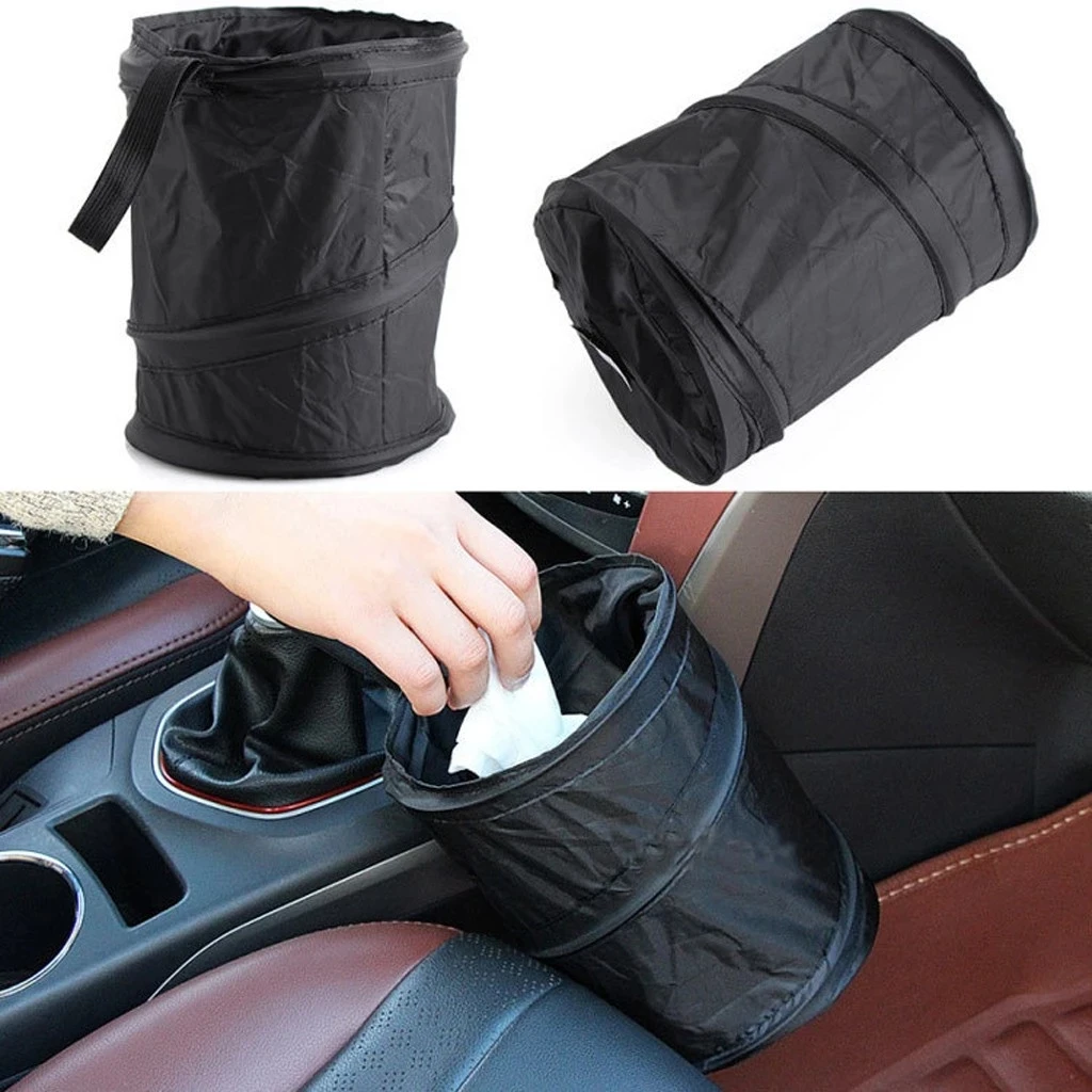 Black Car Trash Can Pack Bag Waterproof Car Trash Bag for Little Leak Proof Cooler Bag- Garbage with Side Pocket