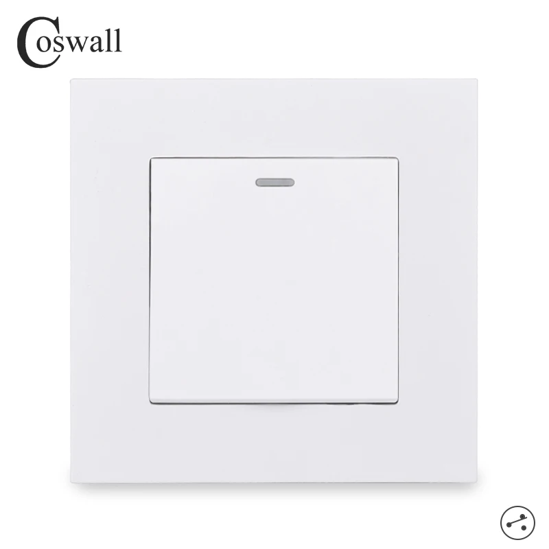 A maneira simples do painel 1 gang 2 do pc do estilo de coswall passa através da c.a. 12-250 v 16a do interruptor de luz ligado/desligado