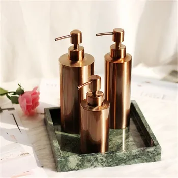 

Nordic Bath Shampoo Storage Bottle Chic Metal Organizer Bottle Simple Shower Gel Liquid Storage Bottle