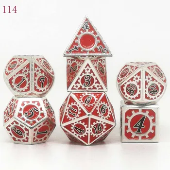 

2020 New arrival upscale metal dice rpg dnd polyhedral dice set dobbelstenen dados rol 7pcs/Set d4 d6 d8 d10 d12 d20
