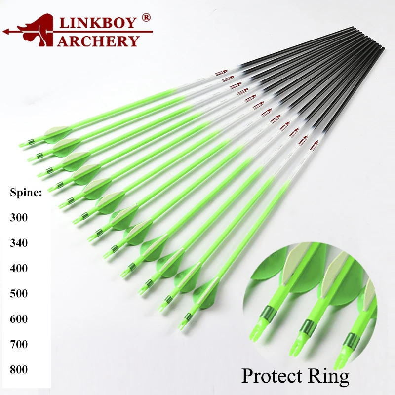 Flèches de tir à l'arc en carbone pur, 6 pièces, tige ID 4,2mm, arc classique et accessoires de tir  18