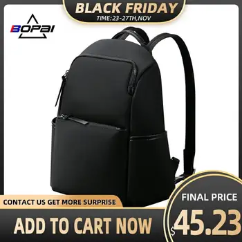 

BOPAI Black Back Pack Women Casual Business Laptop Backpack Waterproof Anti Theft Ladies Travel Bagpack School Bag