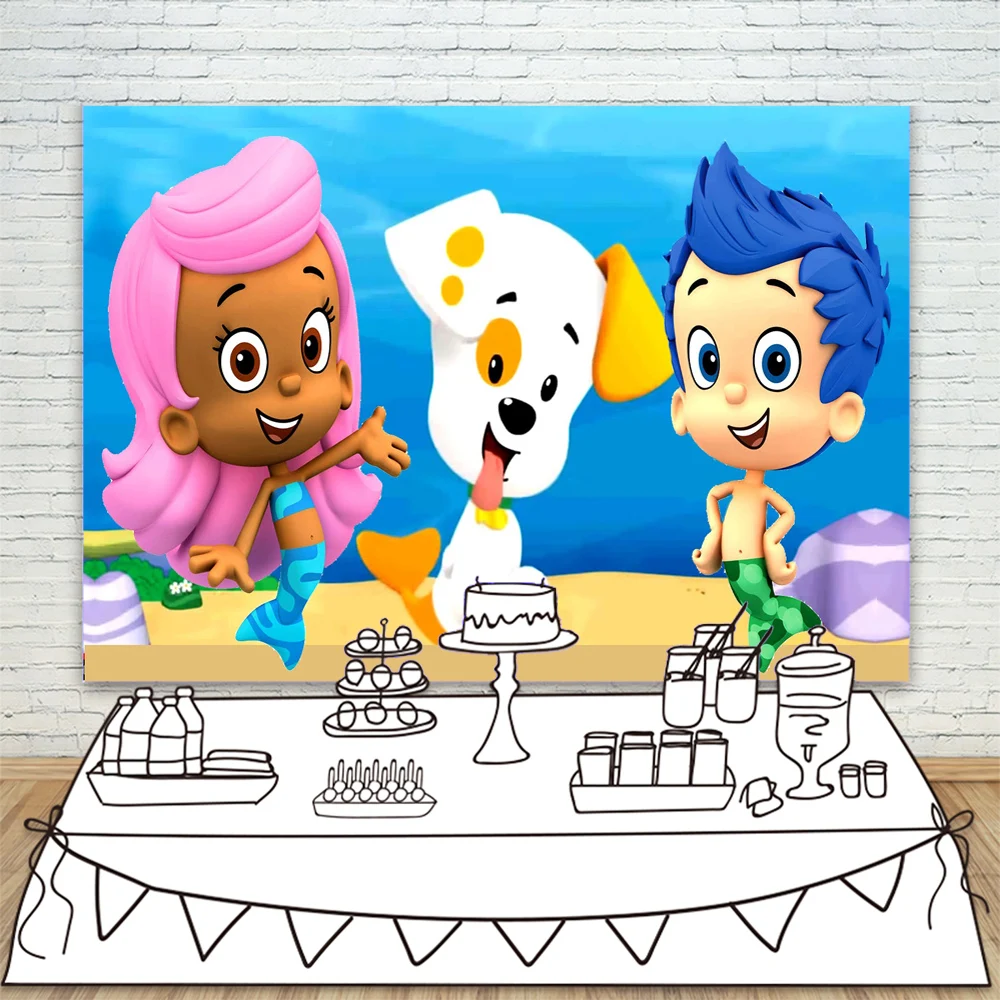 

Bubble Guppies Backdrop Under Sea Themed Photo Background Custom Photo Studio Background For Kids Birthday Backdrop Photocall