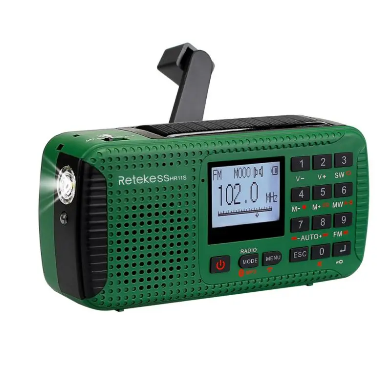 

Outdoor Solar FM/AM/SW Radios Music Player Audio Recorder Hand Crank Emergency SOS Radio Rechargeable