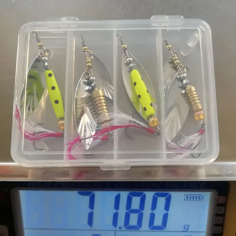 Lure Rotating Sequin Suit 7 Grams 10 Grams 4 of Assembly Lure Box Hand-cranking PCs Lure Sequin