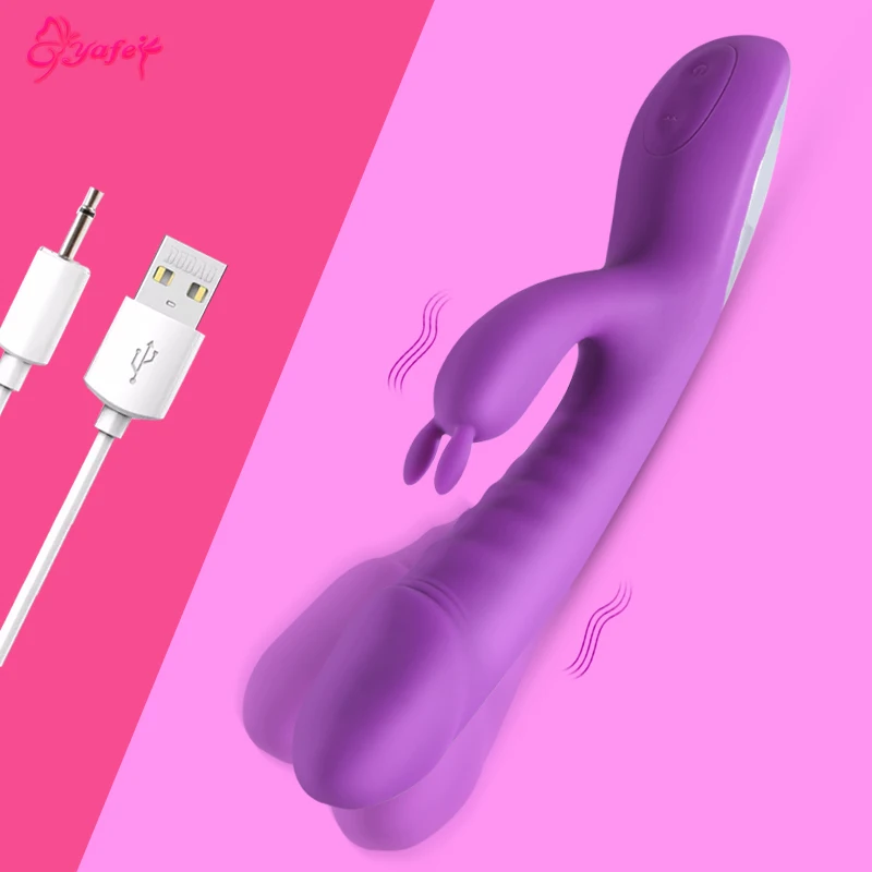 10 вибрирующий вибратор с изображением кролика USB зарядка большой фаллоимитатор